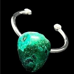 Malachite Stone adjustable stainless steel Ring